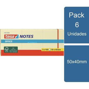 Pack 6x3 Notas Adhesivas 50x40mm Tesa